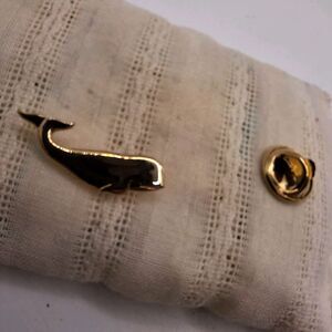 Gold Tone Tie or Lapel Whale Pin